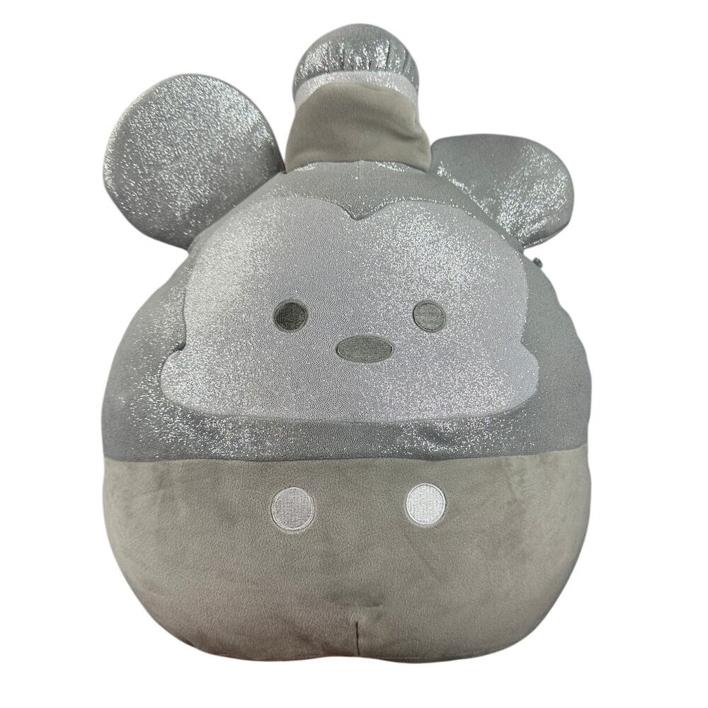 Disney 100 Squishmallow Steamboat Willie Mickey Mouse Silver Plush